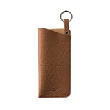 Pebbled Leather Ring Loop Glasses Sleeve