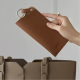 Pebbled Leather Ring Loop Glasses Sleeve